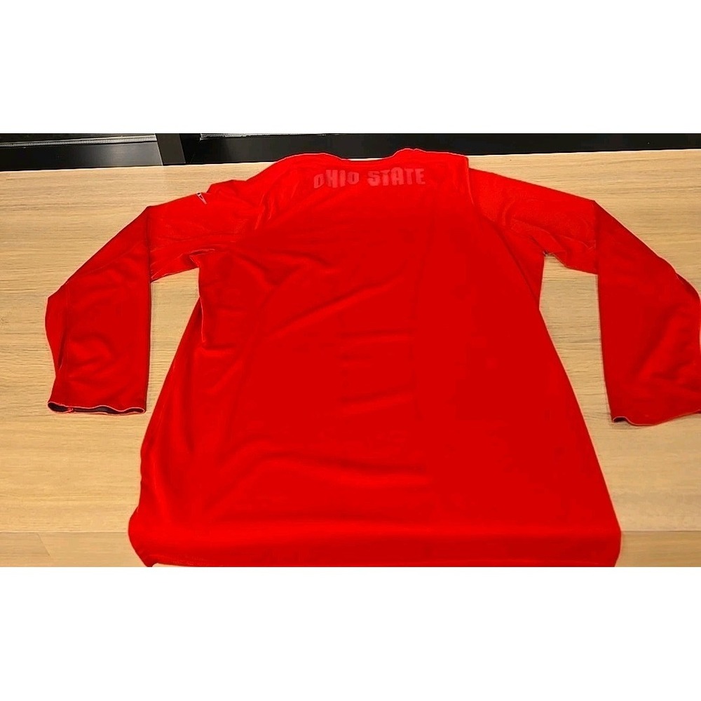 Nike Mens Shirt Ohio State Buckeyes Dri-fit XL‎ Red Elite Long Sleeve Excellent - Picture 6 of 8